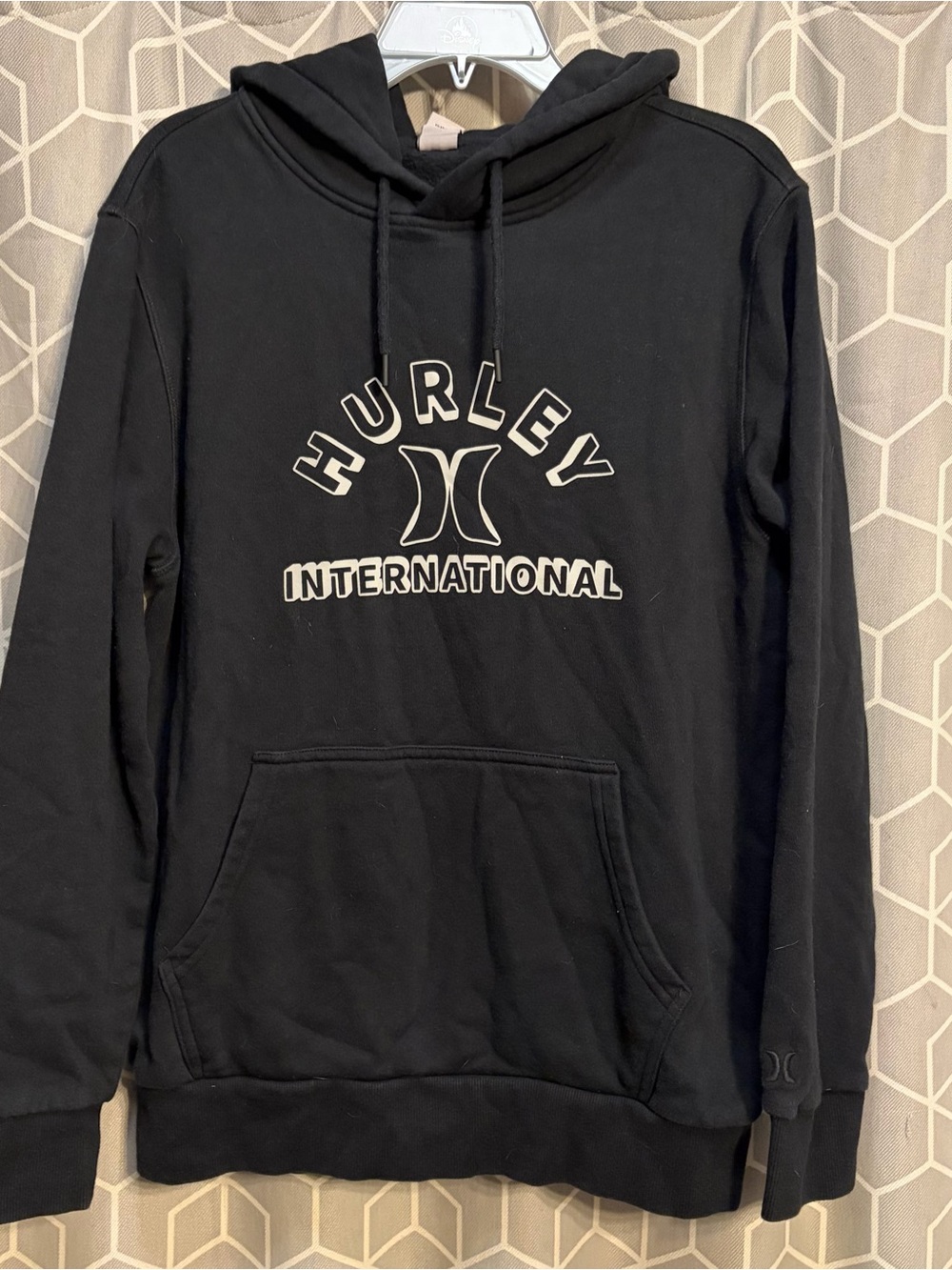 Hurley Black Pullover Hoodie with White Logo